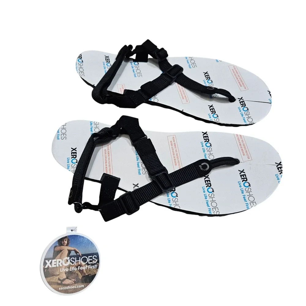 Xero Shoes H-Trail Sandals Mens 12 Black Minimalist Barefoot Hiking Sport Trail